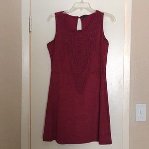 Red women’s dress.